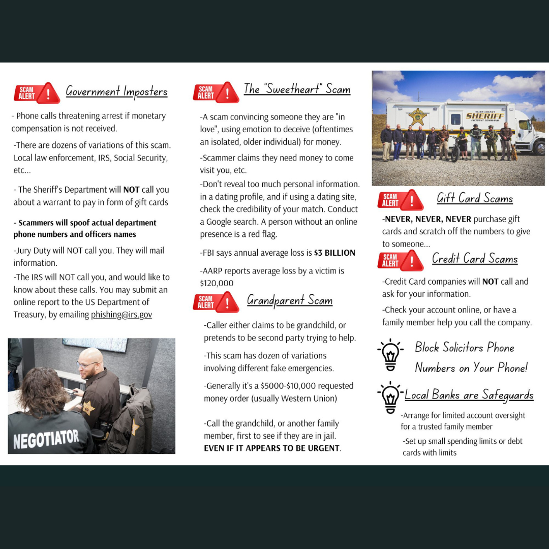 Sheriff S Department Warns Against Scam Allen County Sheriff